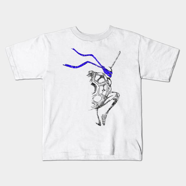 Blue Ninja Kids T-Shirt by Future Emperor